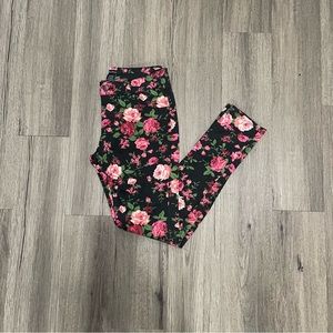 Black and Pink Floral Pants